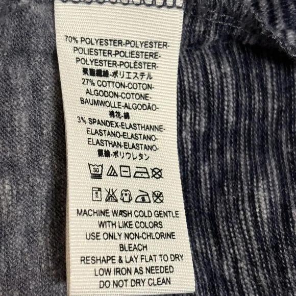 We the Free Gray Blue Striped Tie Flare Sleeve Knit Top Tunic Size Small Boho - Picture 14 of 15